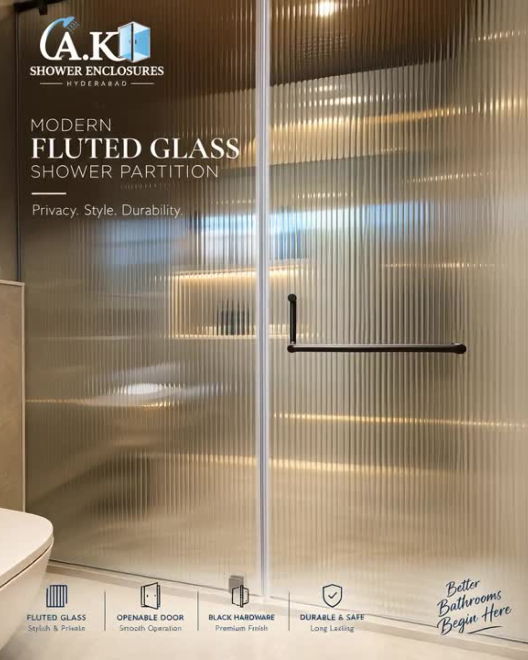 Fluted Glass Partition